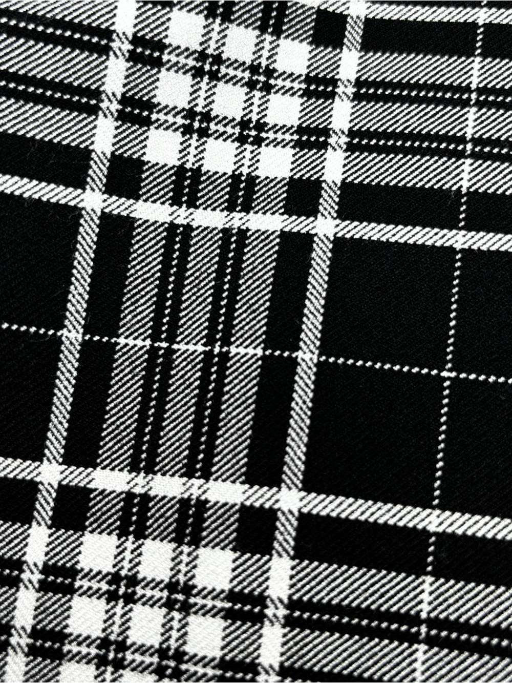 Alice + Olivia Jem Plaid Ruffle Bell Sleeve Shirt Dress Black White Size M - Picture 10 of 13